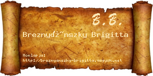 Breznyánszky Brigitta névjegykártya